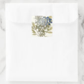 Lacy Leaves - Flowers en Greenery Vierkante Sticker (Tas)