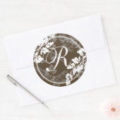 Lacy Leaves/ Monogram Ronde Sticker (Envelop)