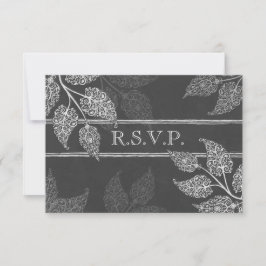 Lacy Leaves Wedding RSVP-kaart RSVP Kaartje