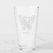 Lacy look Silver Personalized Butterfly Tumbler (Achterkant)