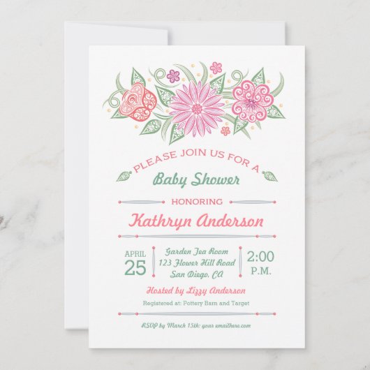 Lacy Mason Jar Baby shower C'est une invitation de (Dos)