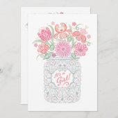 Lacy Mason Jar Baby shower C'est une invitation de (Devant / Derrière)