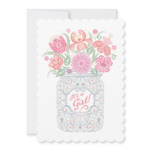 Lacy Mason Jar Baby shower Het is een meisjesuitno