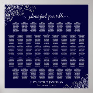 Lacy Navy Blue & Silver 43-tabel Poster