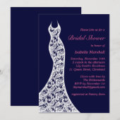 Lacy Navy Bridal Shower Kaart (Voorkant / Achterkant)