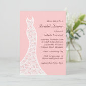 Lacy Pink Bridal Shower Kaart (Staand voorkant)