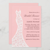 Lacy Pink Bridal Shower Kaart (Voorkant / Achterkant)