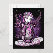 Lacy Pink Fairy Valentijnsdag Briefkaart (Voorkant / Achterkant)