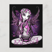 Lacy Pink Fairy Valentijnsdag Briefkaart (Voorkant)