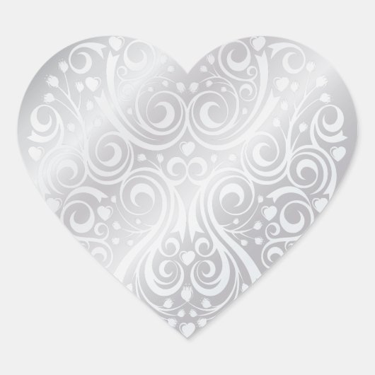 Lacy Silver Heart Sticker (Voorkant)