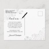 Lacy Silver sur carte de mariage noir Enregistrer  (Dos)