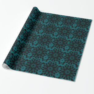 Lacy Spotted Leopard Turquoise Blauwgroen Kaleidos Cadeaupapier