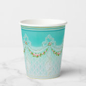 Lacy Swags Bow Knots Roos Garlands Bloemenbruiloft Papieren Bekers (Achterkant)