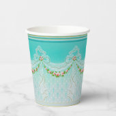 Lacy Swags Bow Knots Roos Garlands Bloemenbruiloft Papieren Bekers (Links)