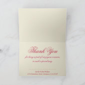 Lacy Teal Or Rose Gold | Carte de remerciement uni (Intérieur)