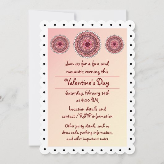 Lacy Valentine's Day Party Invitation (Devant)