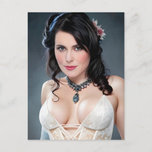 Lacy White Lingerie Briefkaart