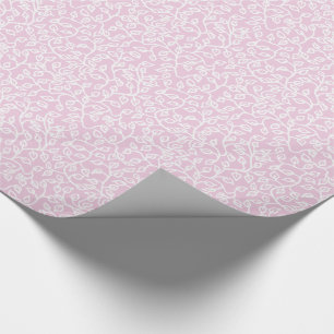 Lacy White Pattern of Leaves op Bord Fondant Pink Cadeaupapier
