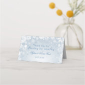 Lacy White Snowflakes op Silver Blue (Achterkant)