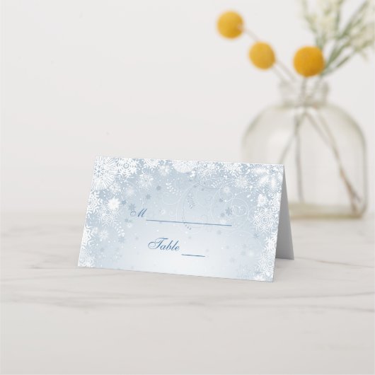 Lacy White Snowflakes op Silver Blue (Voorkant)