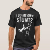 Ladder die omlaag gaat met eigen stunts t-shirt (Voorkant)