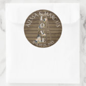 Ladder en Lantern Rustic Barn Wedding Ronde Sticker (Tas)