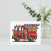 Ladder Fire Truck Briefkaart (Staand voorkant)