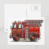 Ladder Fire Truck Briefkaart (Voorkant / Achterkant)