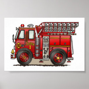 Ladder Fire Truck Poster