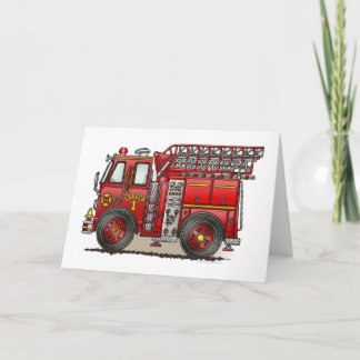 Ladder Fire Truck Wenskaart Kaart