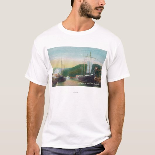 Ladend Lumber op Schoonerscène T-shirt (Voorkant)