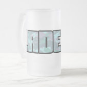 "Ladette" camo urbain bleu et noir texte tasse à b (Devant gauche)