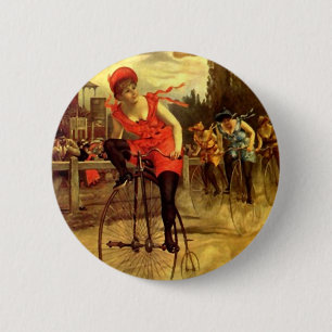 LADIES  BIKE RACING BICYCLE RACE RONDE BUTTON 5,7 CM