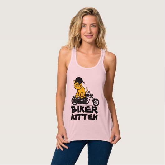 LADIES CHAT BIKER KITTEN MOTORCYCLE T-SHIRTS (Devant entier)