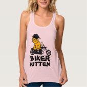 LADIES CHAT BIKER KITTEN MOTORCYCLE T-SHIRTS (Devant)