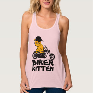 LADIES CHAT BIKER KITTEN MOTORCYCLE T-SHIRTS