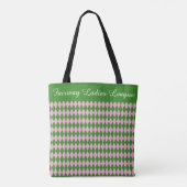Ladies Golf League Tote Bag – Pink & Green Argyle  (Dos)