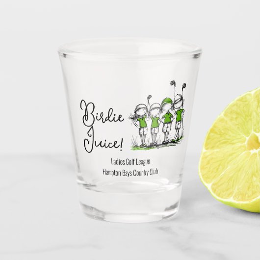 Ladies League Golf Club-lid Birdie Shot Glass Shot Glas (Voorkant)