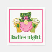 Ladies Night Leprechaun Beer St Patrick's Day Servet (Voorkant)