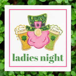 Ladies Night Leprechaun Beer St Patrick's Day Servet