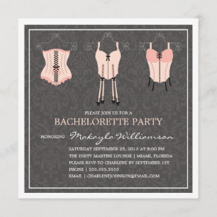 LADIES NIGHT LINGERIE   INVITE BACHELORETTE PARTIJ KAART