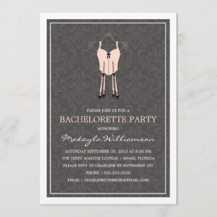 LADIES NIGHT LINGERIE   INVITE BACHELORETTE PARTIJ KAART