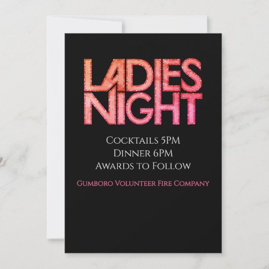 Ladies Night Template Kaart (Voorkant)