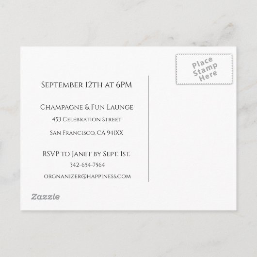 Ladies Night uitnodigingsontwerp Uitnodiging Briefkaart (Achterkant)