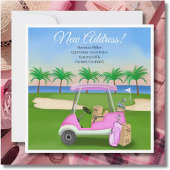 Ladies Pink Golf Cart Moving Boxes Beach Golf  Aankondiging