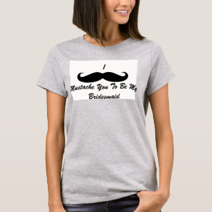 Ladies Ringer TShirt Mustache Bridesmaid