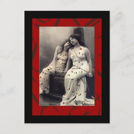 Ladies with long hair  Victorian image Briefkaart (Voorkant)