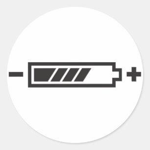 Lading - hybride elektrisch op batterij ronde sticker