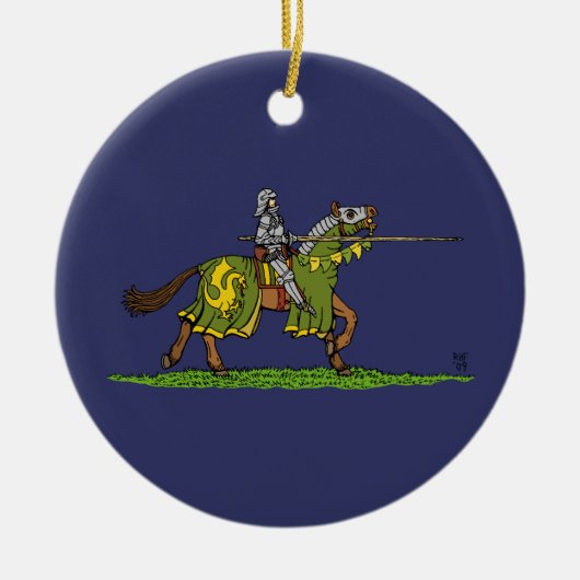 Lading Medieval Knight Keramisch Ornament (Voorkant)