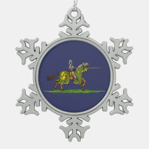 Lading Medieval Knight Tin Sneeuwvlok Ornament